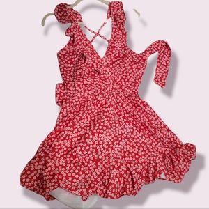 Red Floral Romper